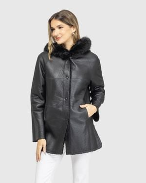 Gorski Reversible Textured Shearling Lamb Parka With Merinillo Shearling Lamb Hood Trim - Gray