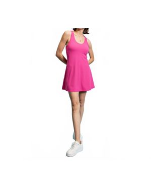 Rae Mode Buttersoft Active Dress With Built-In Shorts - Red