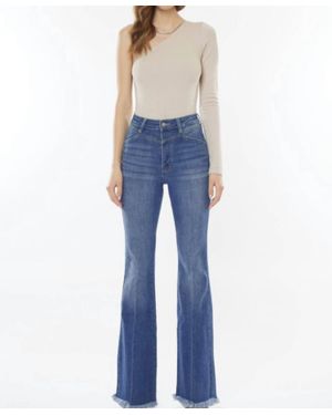 Kancan High Rise Flare Leg Jeans - Blue