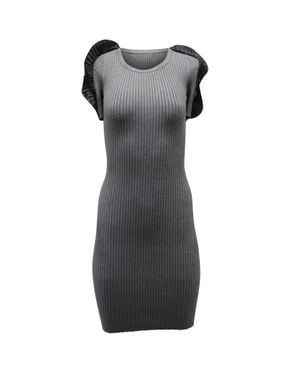 Opening Ceremony Ruffle Sleeve Bodycon Dress - Gray