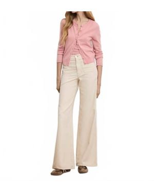 Veronica Beard Daro Cashmere Long Sleeve Cardigan - Pink