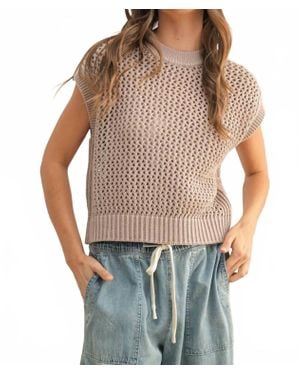 Miou Muse Crochet Knitted Top - White