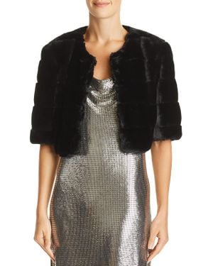 Eliza J Faux fur Bolero in Black Lyst