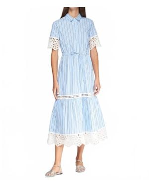 Vilagallo Dress Laura Azul Rayas - Blue