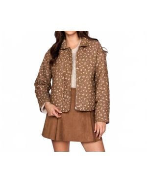 Storia Floral Quilted Jacket - Brown