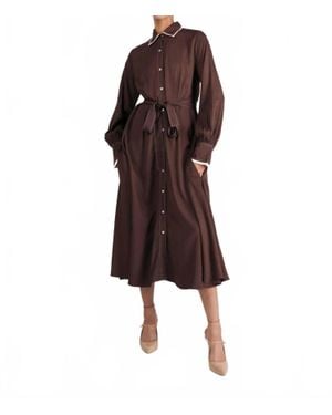Lapeyre Grace Midi Dress - Brown