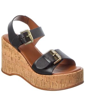 Dune Kamia Leather Wedge Sandal - Metallic