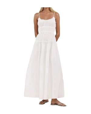 Wisteria Lane Smocked Maxi Dress - White