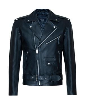Infinity Leather Brando Indian Cowhide Jacket - Blue