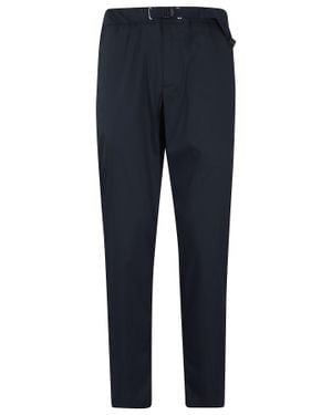 White Sand Active Elastic Waistband Cotton-Blend Straight-Leg Pants - Blue