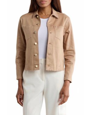 L'Agence Janelle Slim Fit Raw Hem Jacket - Brown