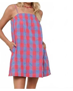 Wishlist Flirty Check Mini Dress - Red
