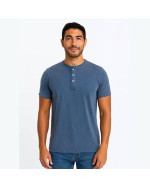 American Heritage Henley Top - Blue