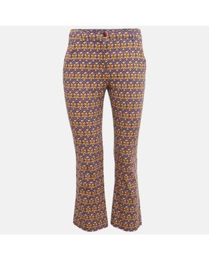 Weekend by Maxmara Printed Cotton Capri Pants - Brown