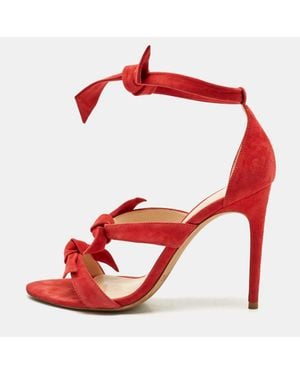 Alexandre Birman Suede Clarita Ankle Strap Sandals - Red