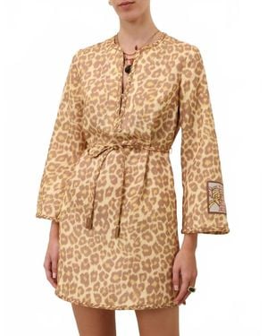 Zimmermann Awaken Braid Trim Tunic Mini Dress - Natural