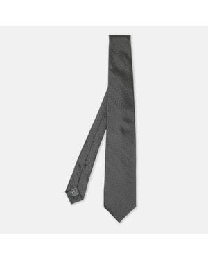 dunhill Dark Woven Motif Silk Tie - Gray