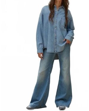 By Together Classic Denim Button Down Shirt - Blue
