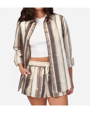 Cami NYC Malta Metallic Linen Top - Gray