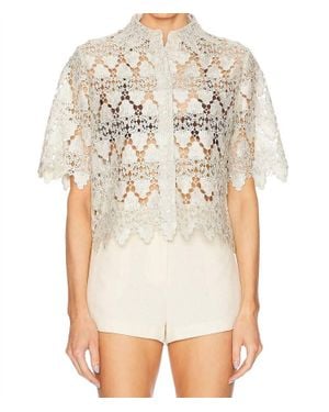 FRAME Lace Button Up Shirt - White