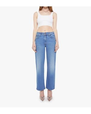 Mother Mid Rise Rambler Zip Ankle Straight Leg Jeans - Blue