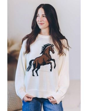 Wishlist Horse Knit Sweater - Blue