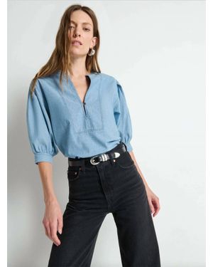 Nation Ltd Emmett Puff Sleeves Top - Blue
