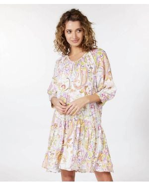 EsQualo Bibbi Beloved Flower Print Mini Dress - White