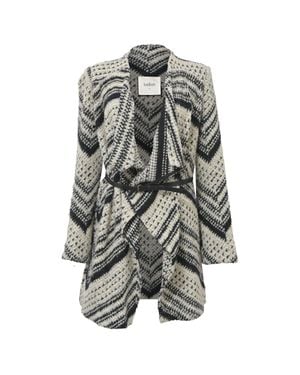 Ba&sh Ilda Open Knit Belted Cardigan - Gray