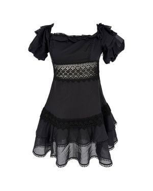 Charo Ruiz Lace-Trimmed Mini Dress - Black