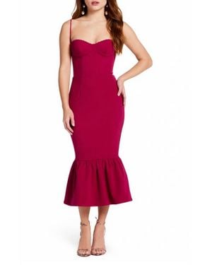Katie May Soraya Trumpet Midi Dress - Red