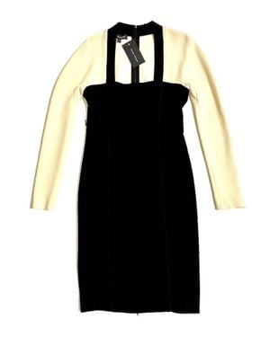 Narciso Rodriguez Pencil Bodycon Wool Silk Midi Dress - Black