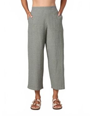 cut-loose Balsam Crop Wide Leg Pants - Gray