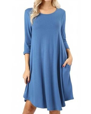 Zenana Sweetheart Dress - Blue
