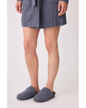 Pj Salvage Cable Crew Slipper Slides - Blue