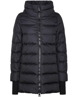 Herno Quilted Down Coat With High Collar And Ribbed Cuffs - Black