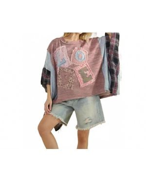 Oli & Hali Caroline Love Patchwork Top - Pink
