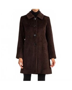 Sofiacashmere Wool And Alpaca Car Coat - Brown