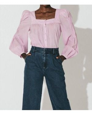 Cleobella Darla Puff Sleeve Blouse - Blue