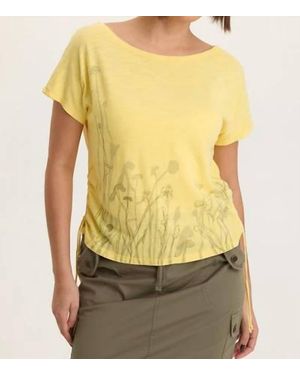 XCVI Printed Cohn Jersey Boatneck Tee - Yellow