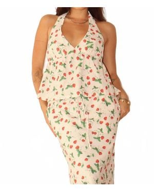 Bailey Rose Strawberry Patch Halter Top - Natural