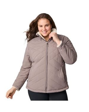 Free Country Plus Size Cirrus Quilted Reversible Jacket - Brown