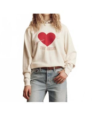 The Great College Sweatershirt With Heart Graphic - Gray