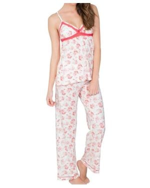 Twelve Eighty Eight Elizabeth Spaghetti Strap Camisole Pajama Set - Pink