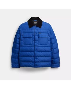 COACH Lightweight Shirt Down Jacket - Blue