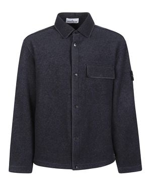 Stone Island Boxy Polyamide-Wool Overshirt - Blue