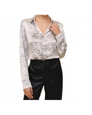 Bella Dahl Clean Hidden Placket Shirt - Gray