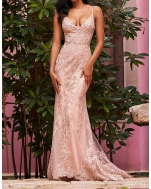 Sherri Hill V-Neckline Gown - Natural