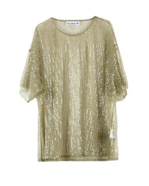 Remain Polyester Sequin Blouse - Green