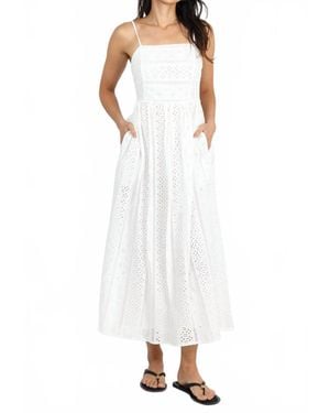 Greylin Portia Cotton Eyelet Midi Dress - White